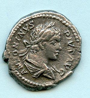 ROMAN EMPEROR CARACALLA  (AD 198-217) silver denarius coin