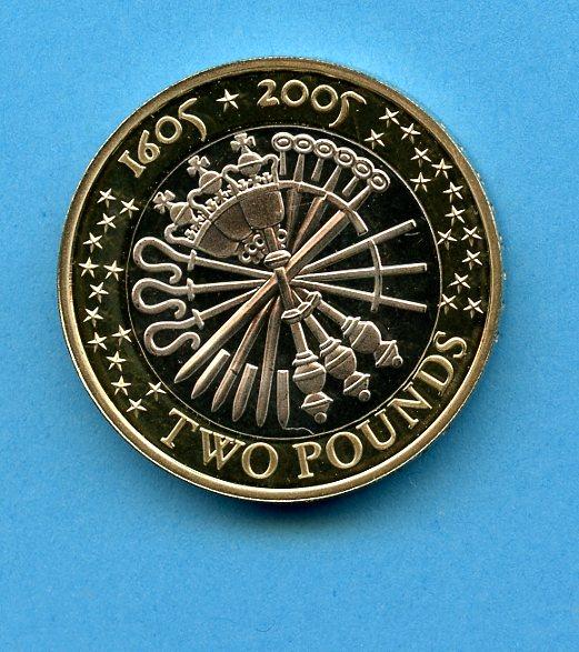 UK  2005 Gunpowder Plot  Proof £2 Coin