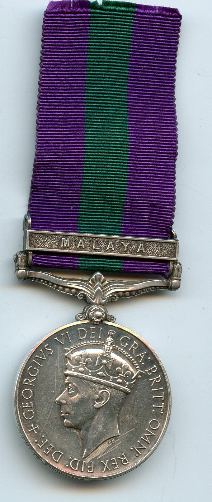 General Service Medal 1918-62 Malaya To Aircraftsman Peter Glass, Royal Air Force RAF