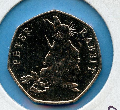UK  Beatrix Potter Peter Rabbit Decimal 50 Pence Coin  Dated 2018