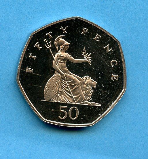 UK 2003 Britannia Proof 50 Pence Coin