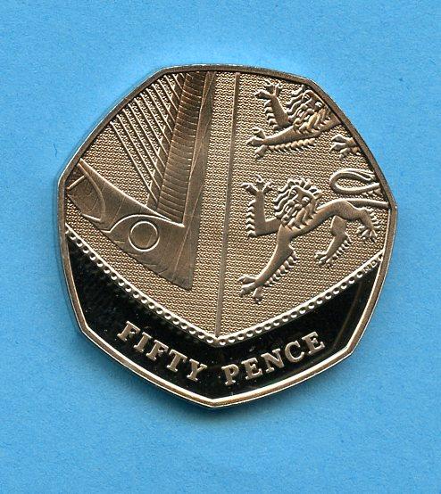 UK 2010 Shield Obverse Decimal 50 Pence Coin