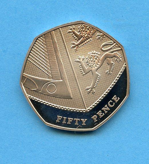 UK 2011 Shield Obverse Decimal 50 Pence Coin