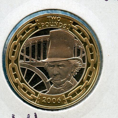 UK 2006 Brunel The Man Proof  £2 Coin