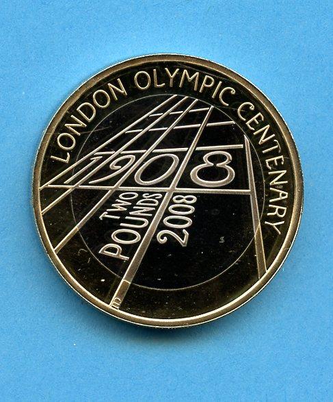 UK 2008 London Olympics Centenary  Proof £2 Coin