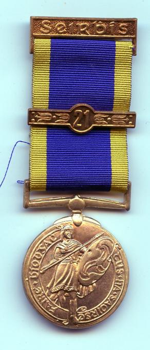 Ireland Eire Service Medal FCA 21 Years bar