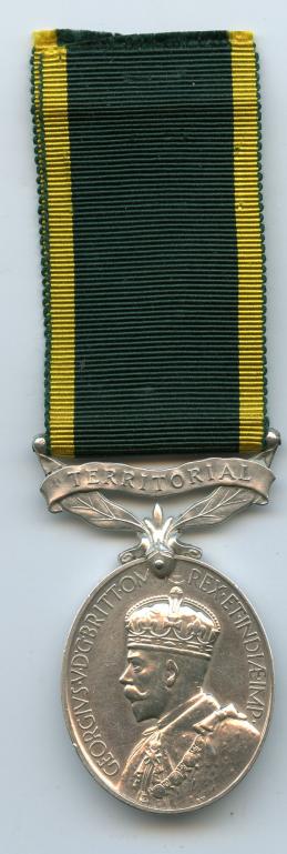 Territorial Effiicency Medal George V Bar Territorial : Sjt T Montgomery 5th Bn Highland Light Infantry