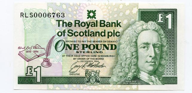 Royal Bank of Scotland Robert Louis Stevenson  Commemorative £1 Banknote