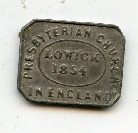  English Communion   Church Token Lowick 1854