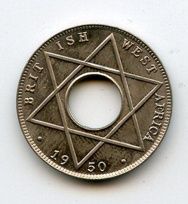 British West Africa 1950 1/10 Penny Coin