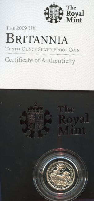 2009 UK Silver Proof Britannia 20 Pence Coin