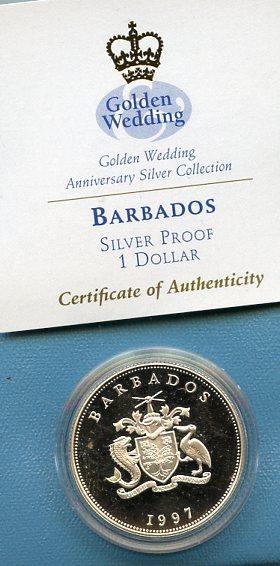 Barbados 1997 Silver Proof $1 Dollar Coin