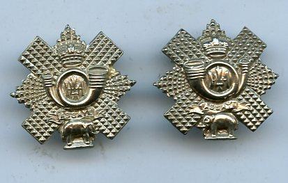  Pair of Highland Light Infantry HLI, Imperial Crown collar Badges