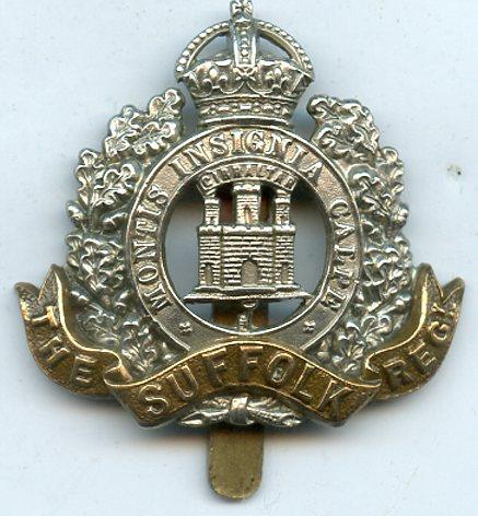 Suffolk Regiment Kings Crown Cap Badge