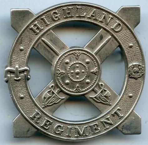 Highland Regiment  Silver Cap Badge