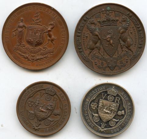 4 Medallions to James Crighton of Edinburgh Fine Arts  & Photographic Society 1887