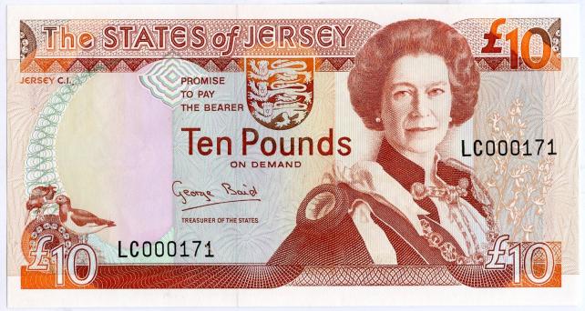 Jersey Ten Pounds £10 Low Serial Number  Banknote 1993