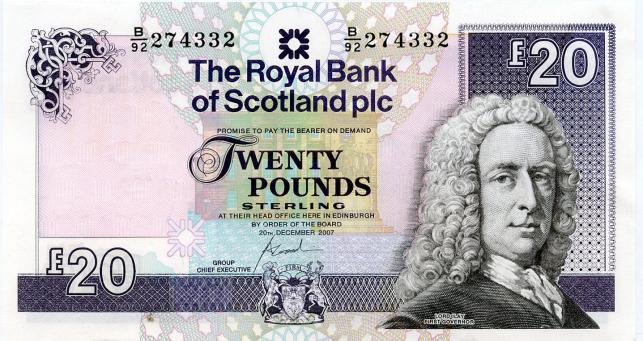 Royal Bank Of Scotland £20 Banknote. 20th December 2007