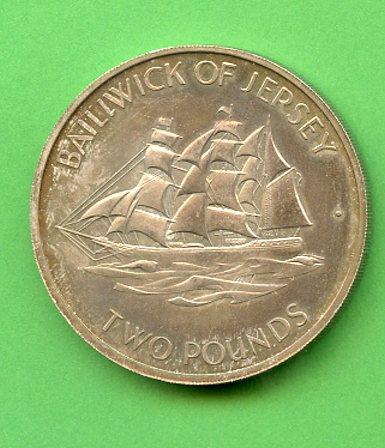 Jersey Silver Proof 1972 £2 Two Pound  Coin