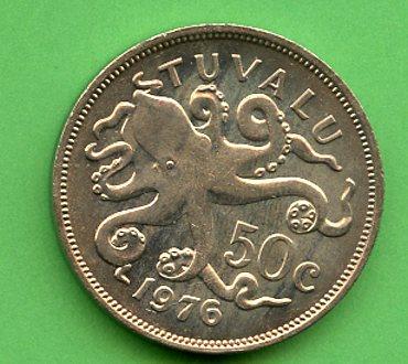 Tuvalu 1976 50 Cents Coin