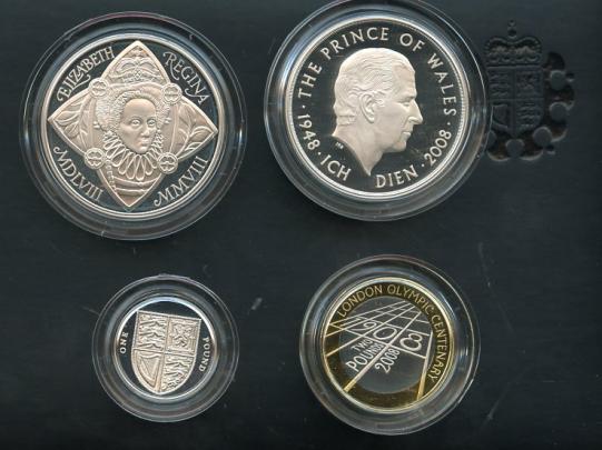 UK  2008 Silver Proof Piedfort 4 Coin Collection