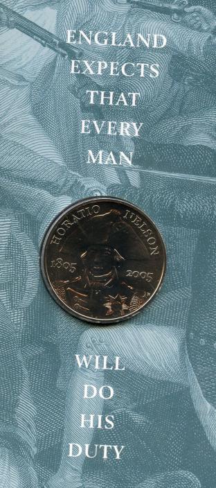UK 2005 Brilliant Uncirculated £5 Coin.  Horatio Nelson Crown
