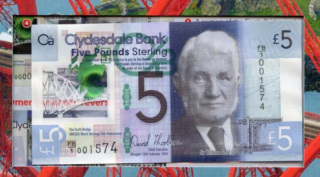 2015 Clydesdale Bank New Polymer Low Serial £5 Note In Presentation Folder