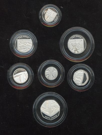 UK 2008 Royal Shield of Arms Silver Proof Piedfort Coin Set