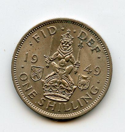 U.K. 1949  George VI Shilling Coin