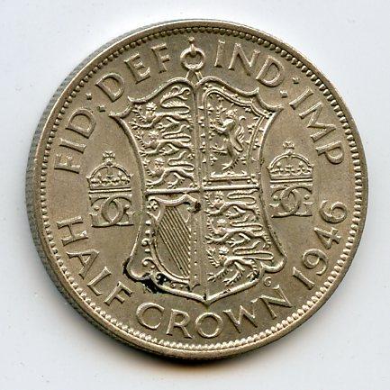 U.K. 1946 George VI Half Crown Coin