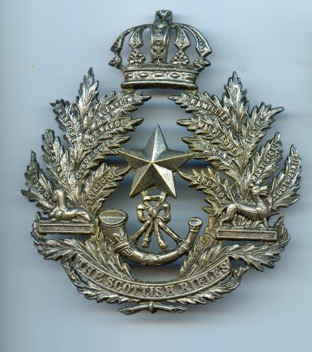 Scottish Rifles Helmet Plate Badge