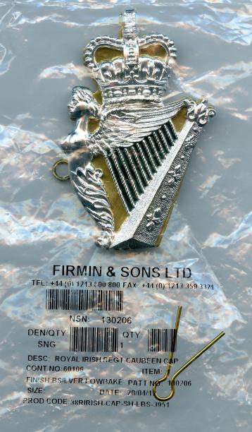 Royal Irish Regiment Caubeen Cap Badge