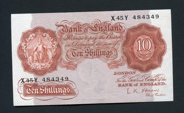 Bank of England Ten Shillings Note  November 1955