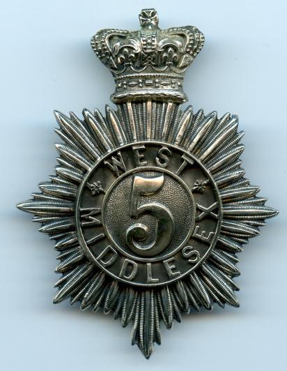 5th West Middlesex Volunteer Rifle Corps  Officers SilverCross belt Pouch Badge