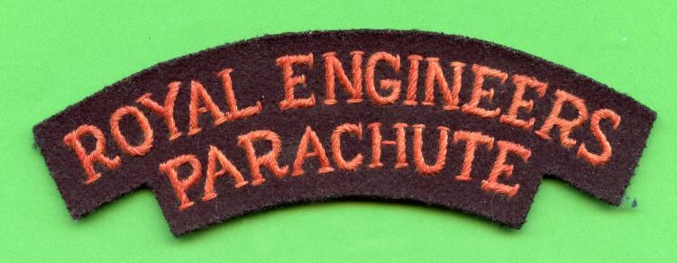WW2 Royal Engineers / Parachute Shoulder Title Cloth Badge