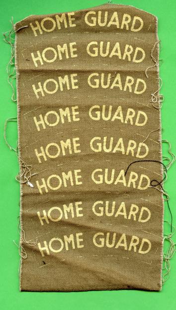 Uncut roll of WW2 printed  Home Guard Cloth shoulder title badges