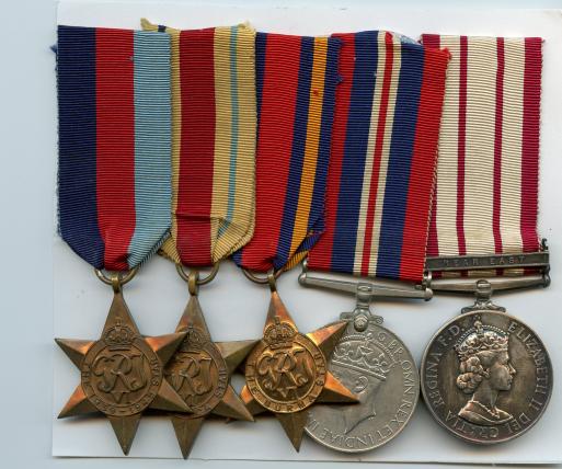 WW2 & Navy Near East Medal Group to L M (E) W.W.Galbraith, Royal Navy