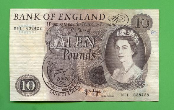 Bank of England  Replacement £10 Ten Pounds banknote J.B.Page 1971 Prefix
