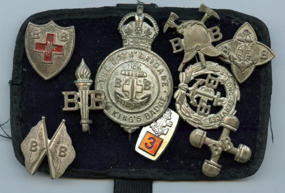 Set of 9 Early Boys Brigade Badges  1920-30s on armband