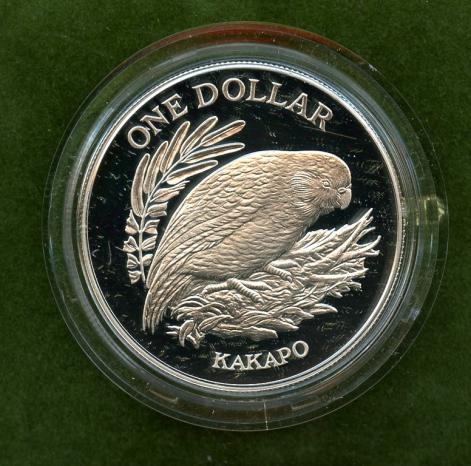 1986 New Zealand  Silver Dollar Proof  One Dollar Coin