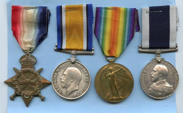 1914-15 Trio & Navy Long Service Medal To Leading Stoker , S.P.O. Arthur David Brown, HMS  Malabar