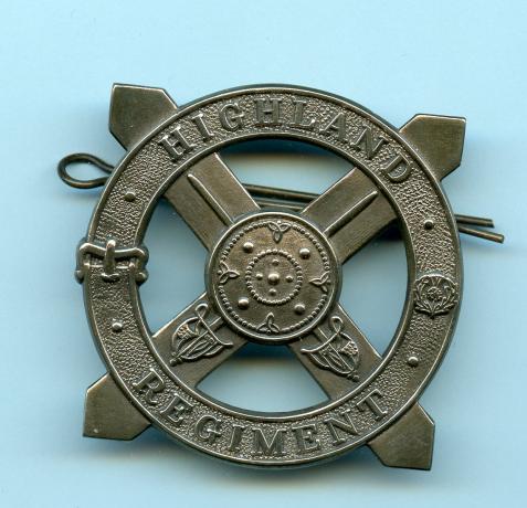 The Highland Regiment  1942-49 White Metal Cap Badge