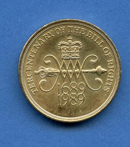UK 1989 Tercentenary Bill of Rights £2 Coin