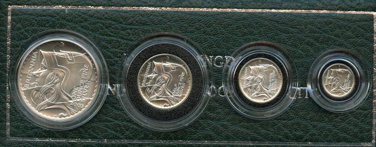 UK 2003  Britannia Four Coin Silver Proof Set