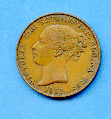 Jersey 1/13th of a Shilling Coin Dated 1851