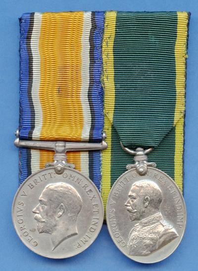 British War Medal & Territorial  Force Efficiency Medal To  Pte John Craig 4th Bn Royal Scots Fusiliers