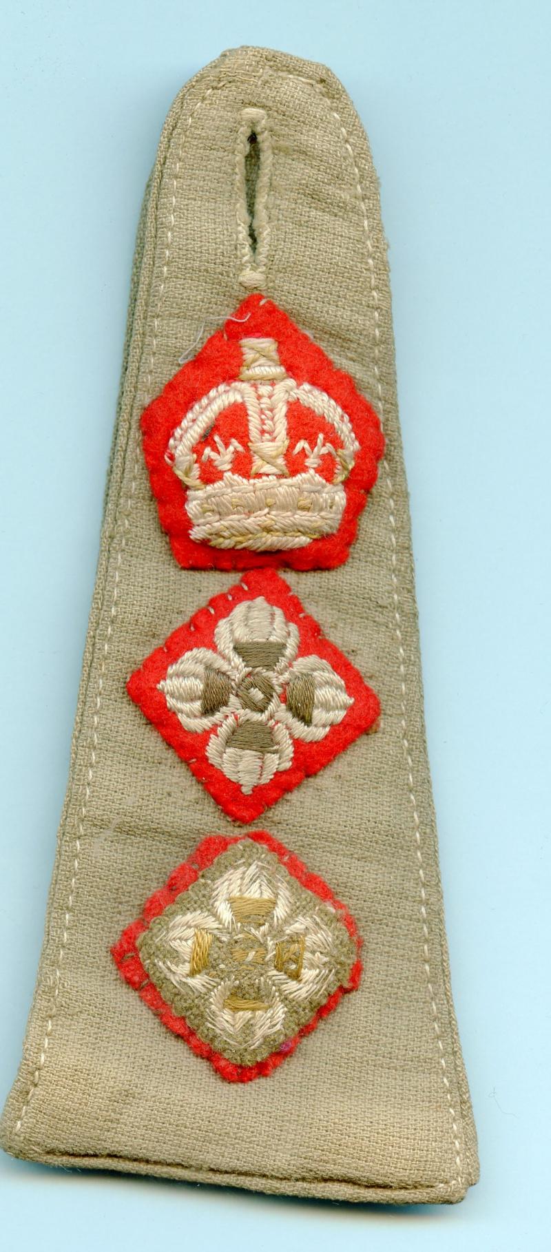 British Army Officers Insignia Pips   Epaulette Cloth Slide Rank  Colonel