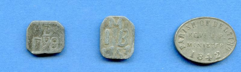 Set of Three Detling  Shetland Islands  Scottish Communion  Church Tokens