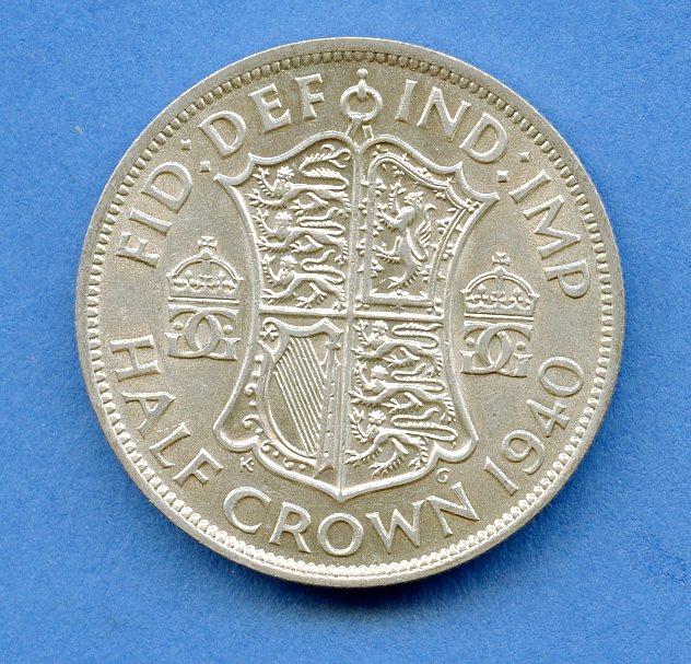 UK George VI Half Crown Coin  Dated 1940