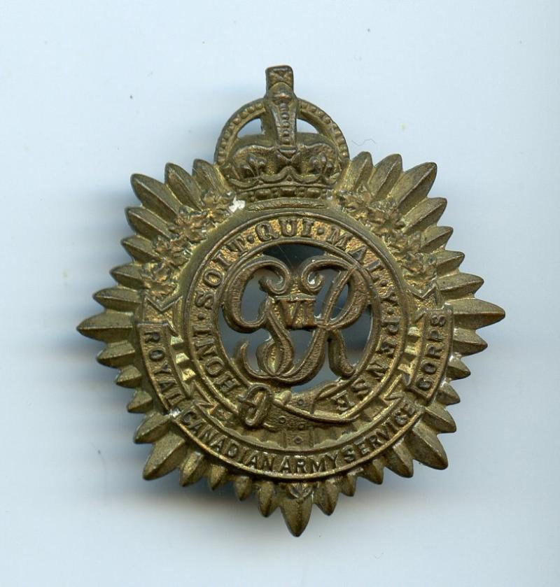 Royal Canadian Army Service Corps Cap Badge